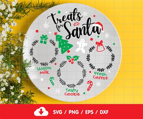 48+ Santa Plate Svg, Treats For Santa Svg, Cookies For Santa Tray Svg, Cookies For Santa. Dear Santa Cookies And Milk Doodle Tray Digital Svg, Png, Cut Files