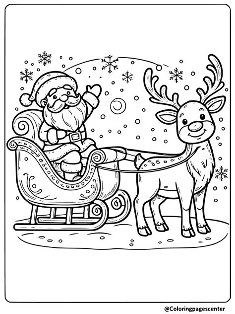 Santa Reindeer Coloring Page