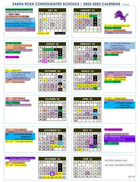 Santa Rosa Calendar