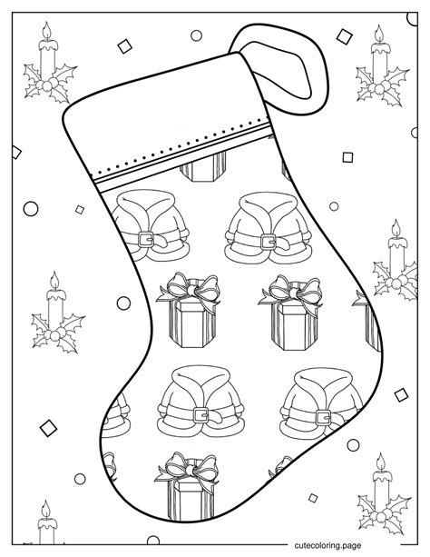 Santa Stocking Coloring Page