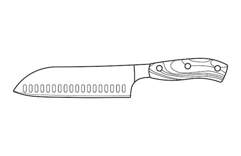 Santoku Knife Drawing