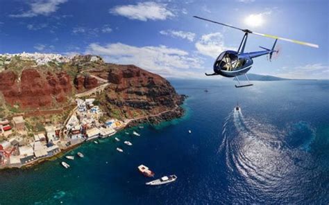 Santorini View from Helicopter
