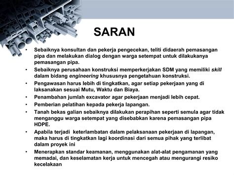 Saran pemasangan