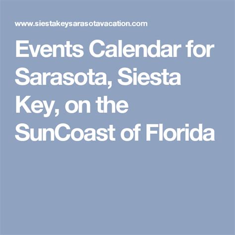 Sarasota Florida Calendar