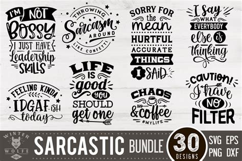 Download Sarcastic Designs Mega Bundle|Design Cricut SVG DXF Files