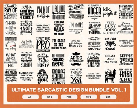 Download Sarcastic Designs Mega Bundle Volume 1 Files For Crafts
