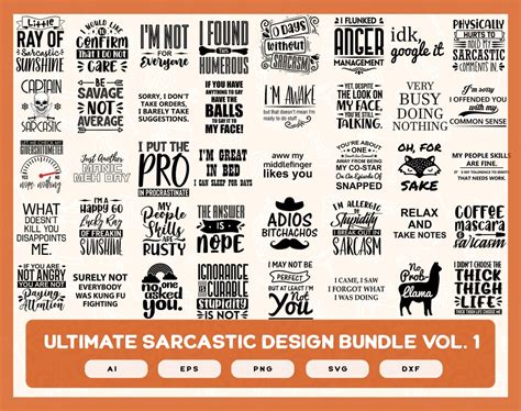 Download Sarcastic Designs Mega Bundle Volume 1 Printable