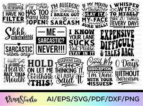 Download Sarcastic Quote Bundle Files DXF Files