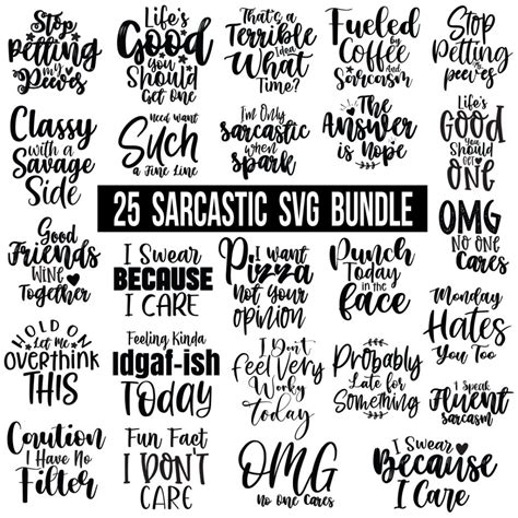 Download Sarcastic Sassy Bundle Files For Crafts