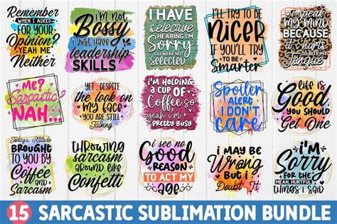 Download Sarcastic Sublimation Bundle, 30 Designs Printable