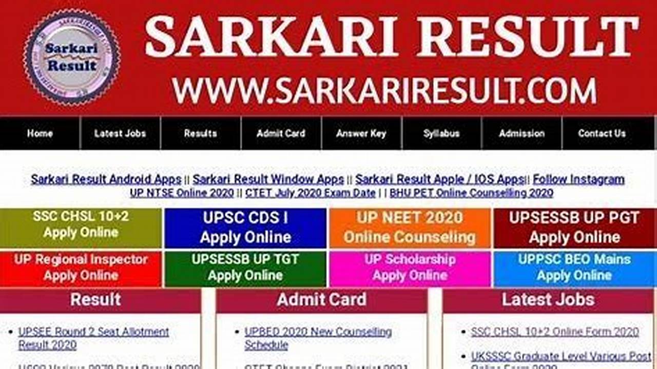 Sarkari Result.Com 2024 Latest Job