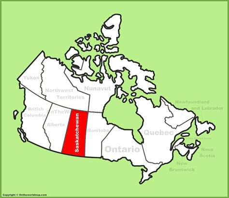Saskatchewan On Canada Map