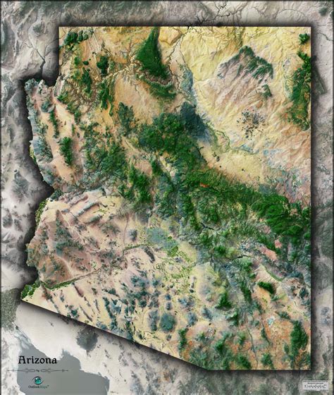 Satellite Map Of Arizona