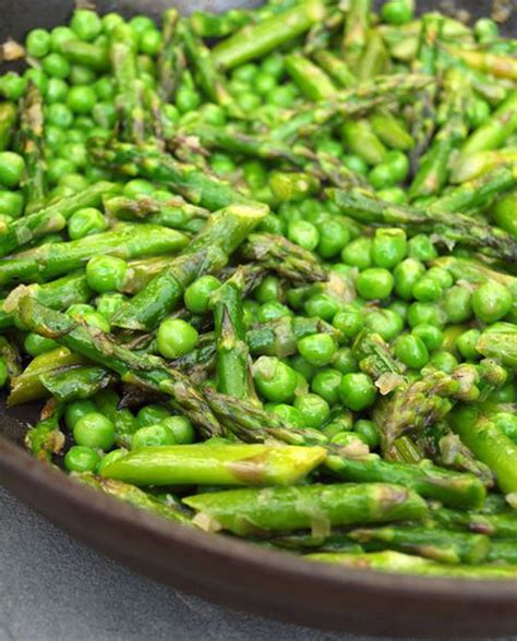 Sautéing Asparagus Peas