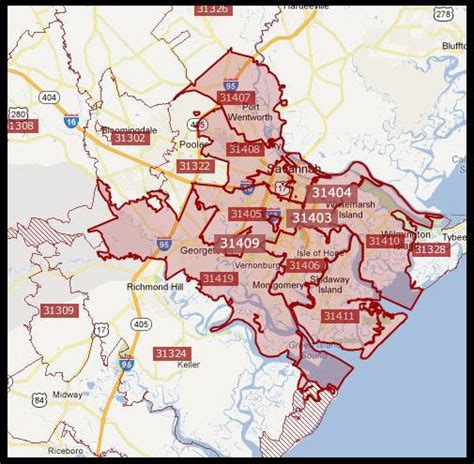 Savannah Zip Code Map secretmuseum