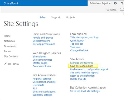 Save Site As Template Sharepoint 2013