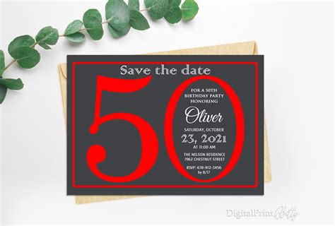 Save The Date 50th Birthday Templates Free