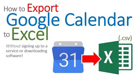 Save Google Calendar As Excel