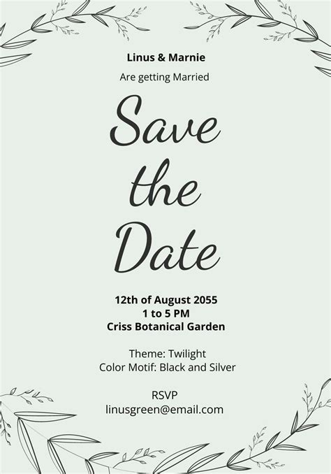 Save The Date Template Word