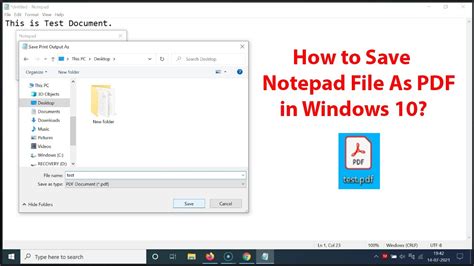 Saving A Notepad File As PDF