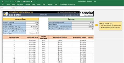 Savings Calculator Excel Template Savings Account Interest Calculation