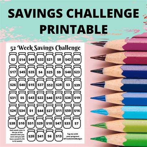 Savings Challenge Printable Free