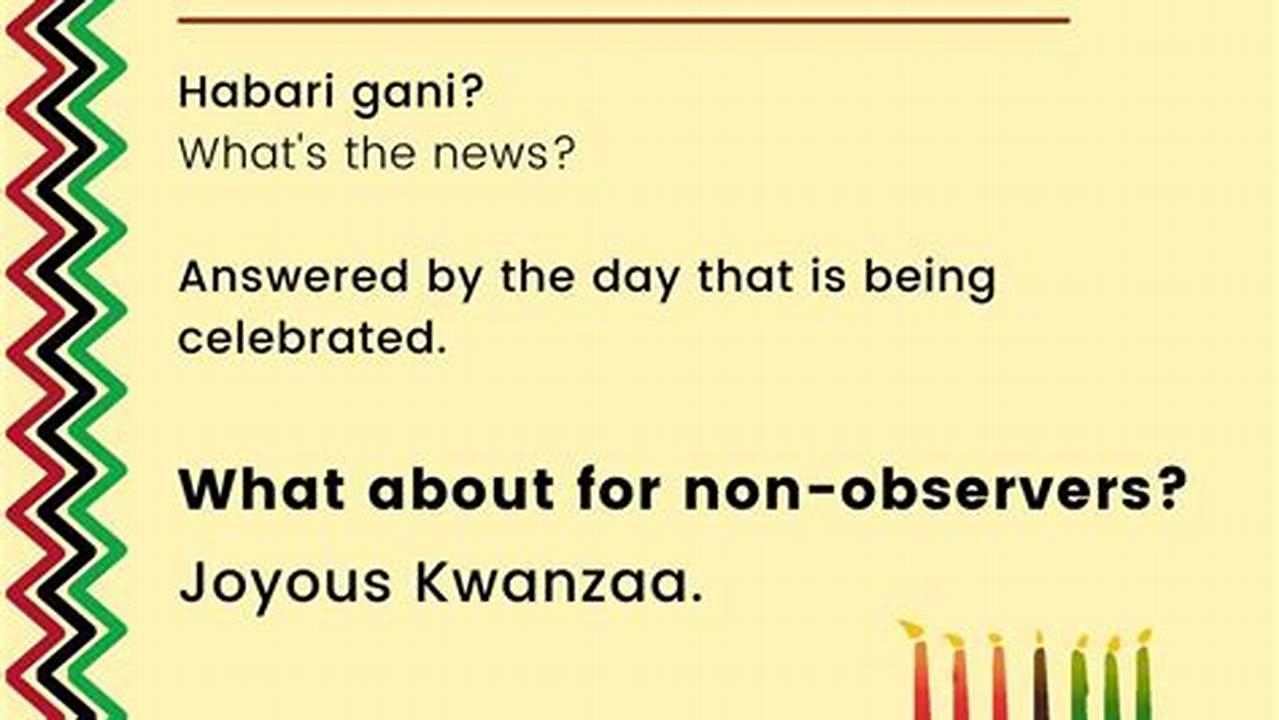 Saying "Habari Gani," Which Means "What's The News?" In Swahili, The Official Language Of Kwanzaa., Free SVG Cut Files