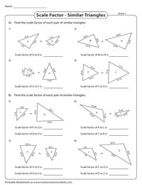 Scale Factor Similar Triangles Worksheet