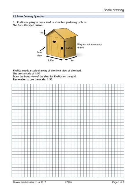 Scale Drawing Worksheet 1 Answer Key
