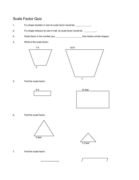 Scale Factor Worksheet 7th Grade