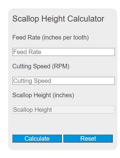 Scallop Height Calculator