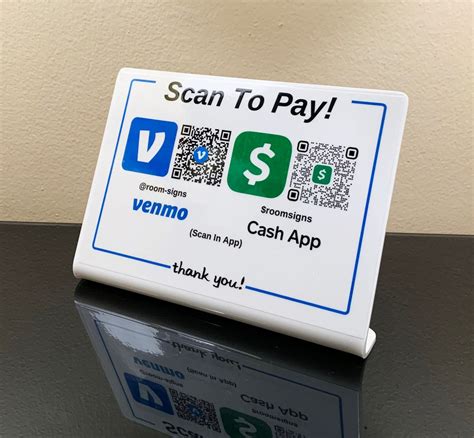 Scan To Pay Venmo And Cash App Qr Code Acrylic Sign Set Of - Etsy