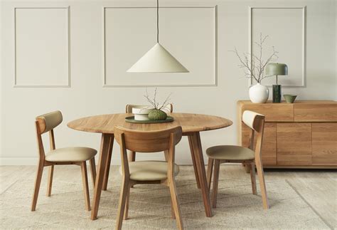 Scandinavian Oak Round Dining Table Vampt Vintage Design