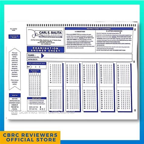 Scantron Sheet Printable