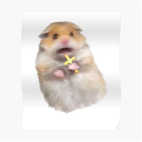 Scared Hamster Holding Cross Meme