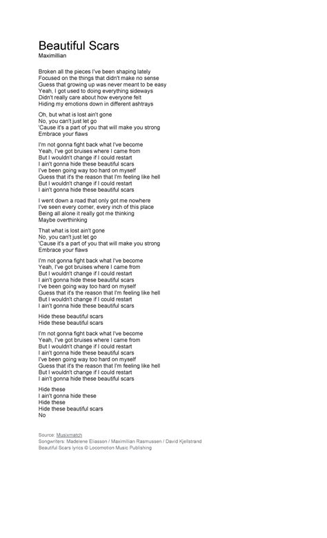 Unveiling the Empowering Lyrics of Scars to Beautiful – A Path towards Self-Love and Acceptance