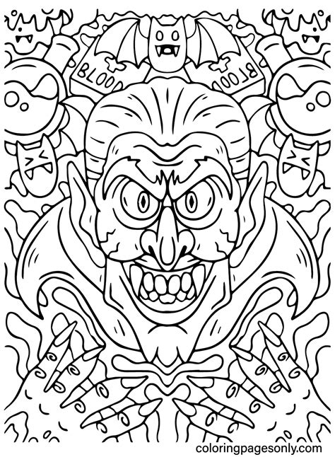 Scary Coloring Pages For Halloween