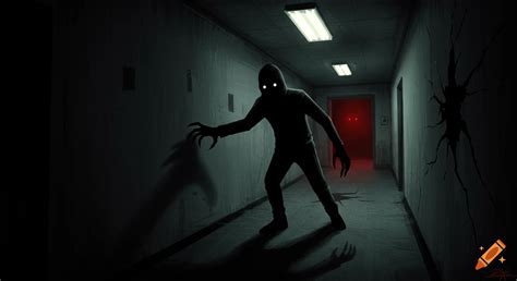 Scary Hallway With Demon