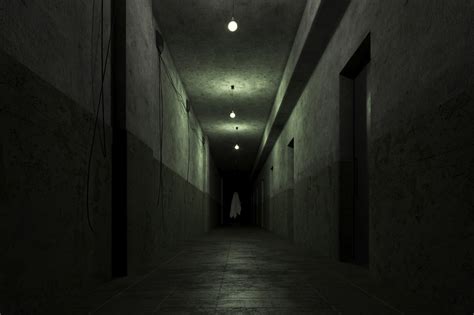 Scary Hallway With Ghost