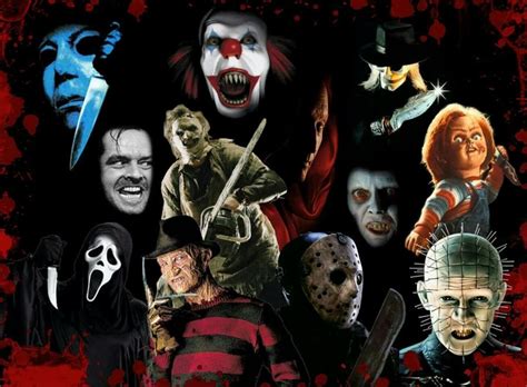 Scary Movie Characters Collage