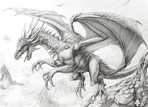Scary Realistic Dragon Coloring Pages