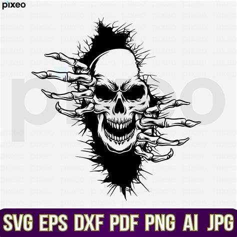 Freakishly Beautiful Scary Skull Svg for Your Next Spooky Project