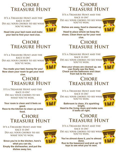 Scavenger Hunt Printable Clues