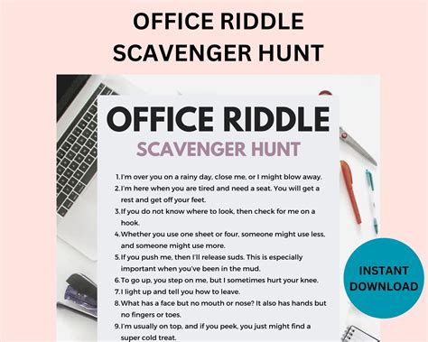 Scavenger Hunt Riddles For Adults At Work