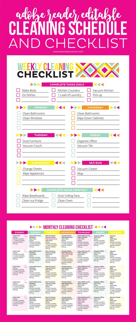 Schedule And Checklist Printable