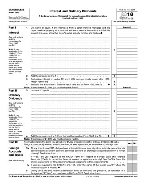Schedule B Form Printable