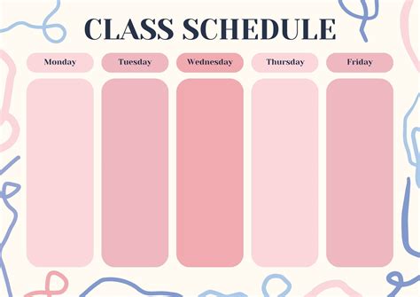Schedule Layout Template