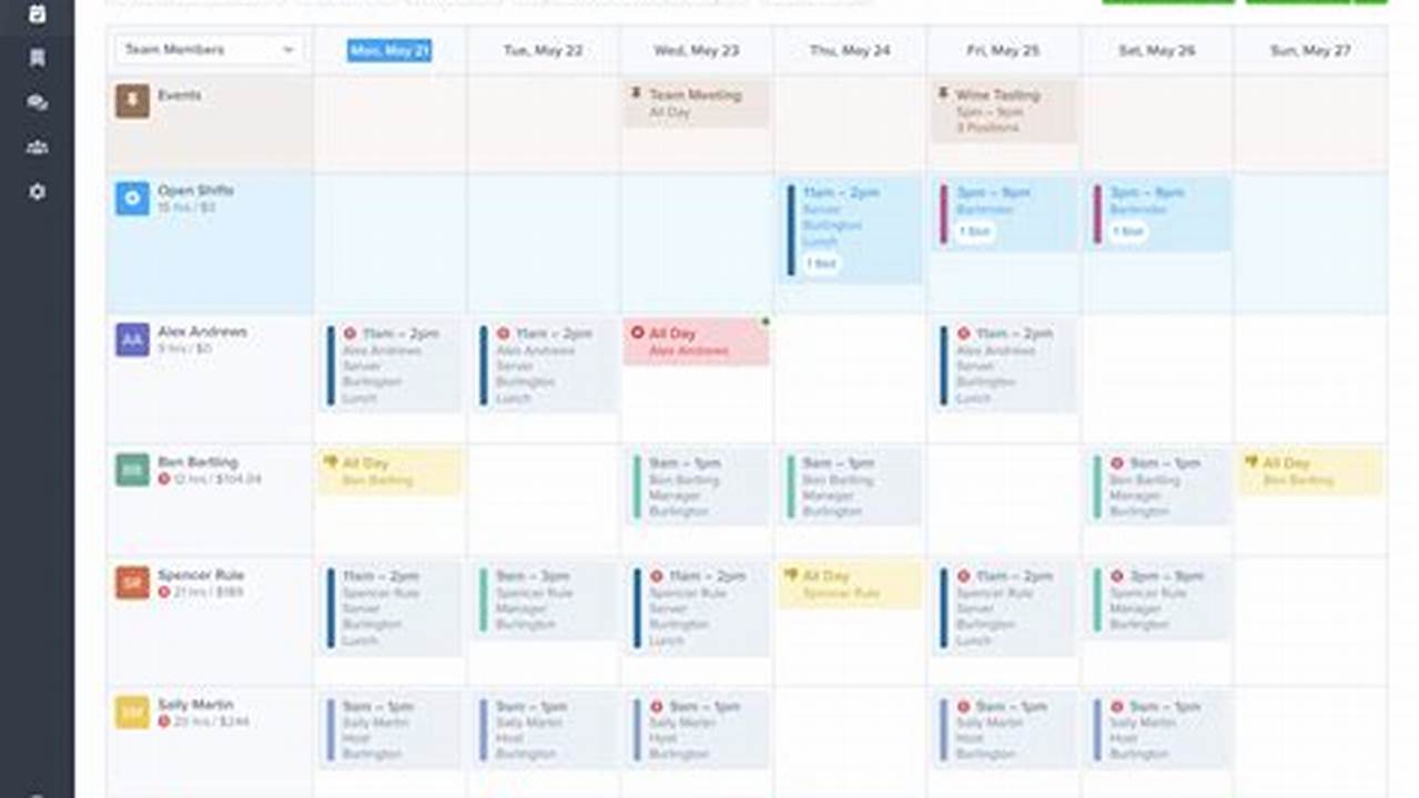 Scheduling, Excel Templates