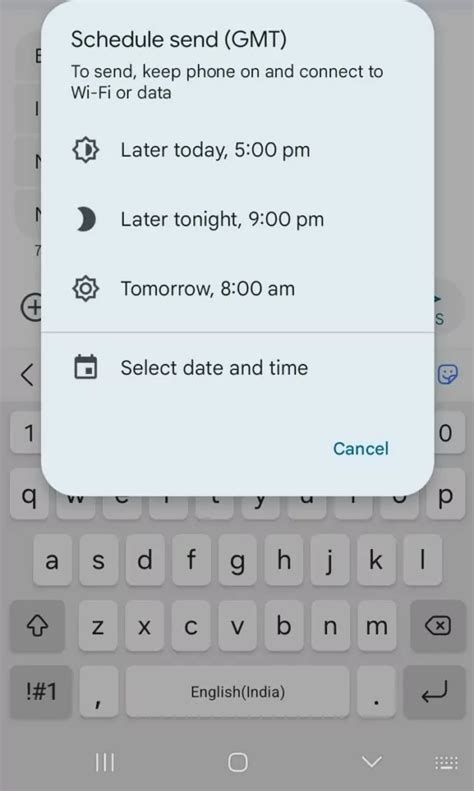 Scheduling a text message in Messages