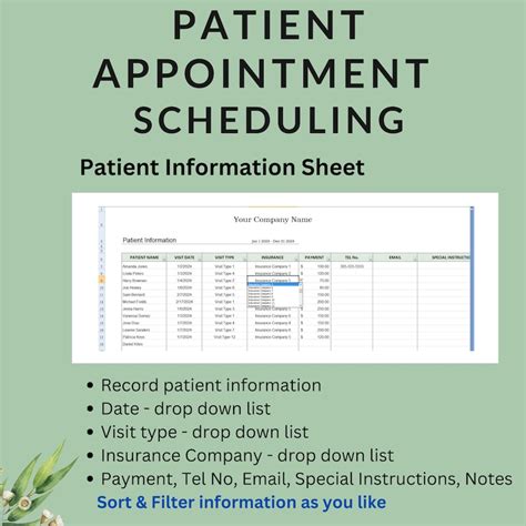 Scheduling and Insurance Information